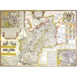 Robert Morden, Durham, hand-coloured county map, ...