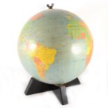 A 12 inch terrestrial globe, Johnston & Bacon Ltd