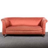 An Edwardian Chesterfield style drop-end sofa, ...