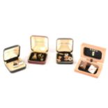 A pair of 9 carat yellow gold cufflinks and several other pairs of cufflinks etc.