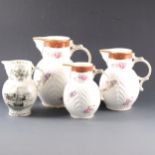 Three Coalport bone china graduating jugs, ...