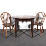 A Victorian elm and ash Windsor chair,