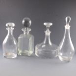 A collection of modern glass decanters, Dartington, Whitefriars, ...