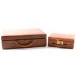 Brown leather travelling jewellery case, J C Vickery, Regent St