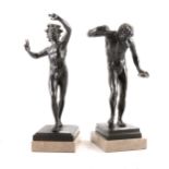 Two composition sculptures after the Antiques, Bacchus, and Dancing Fawn