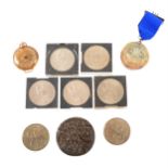 A collection of coins and medals, scrap gold.