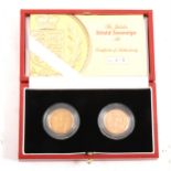 Royal Mint UK Jubilee Shield Sovereign two coin set
