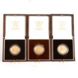 Three Royal Mint UK Britannia gold proof £25 coins