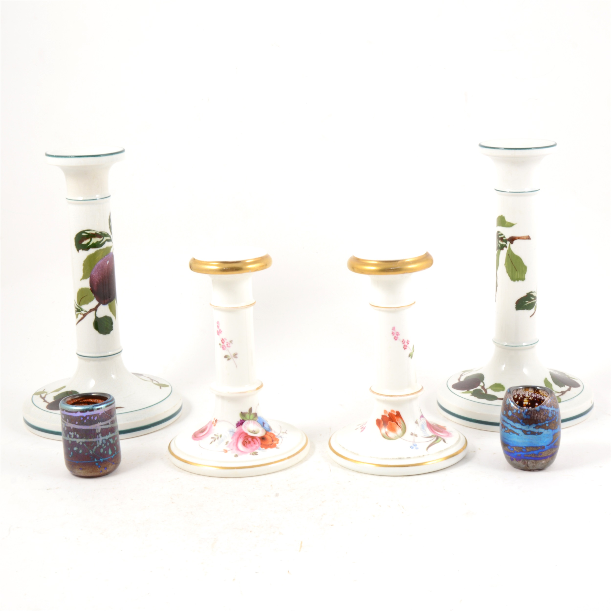 Pair of Villeroy and Boch candlesticks; ...