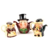 Five Tony Wood pottery novelty teapots, ...