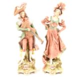 A pair of Royal Dux figures, ...