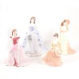 A collection of Coalport bone china figures, ...