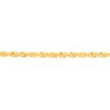 A 22 carat yellow gold rope design bracelet.