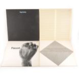 Faust; four vinyl LP record albums, Faust So Far, Faust IV, The Faust Tapes, The Faust Tapes.