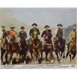 Cinema lobby card The Magnificent Seven, 20cm by 25cm, framed and glazed.