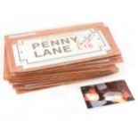 Ten Penny Lane signs, signed by Pete Best