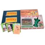 Football related toys and games; including Subbuteo Table Rugby set, football teams and others.