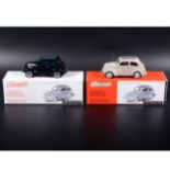 Somerville 1:43 scale white metal models; two no.103 Ford Popular E103, in rare navy blue, and