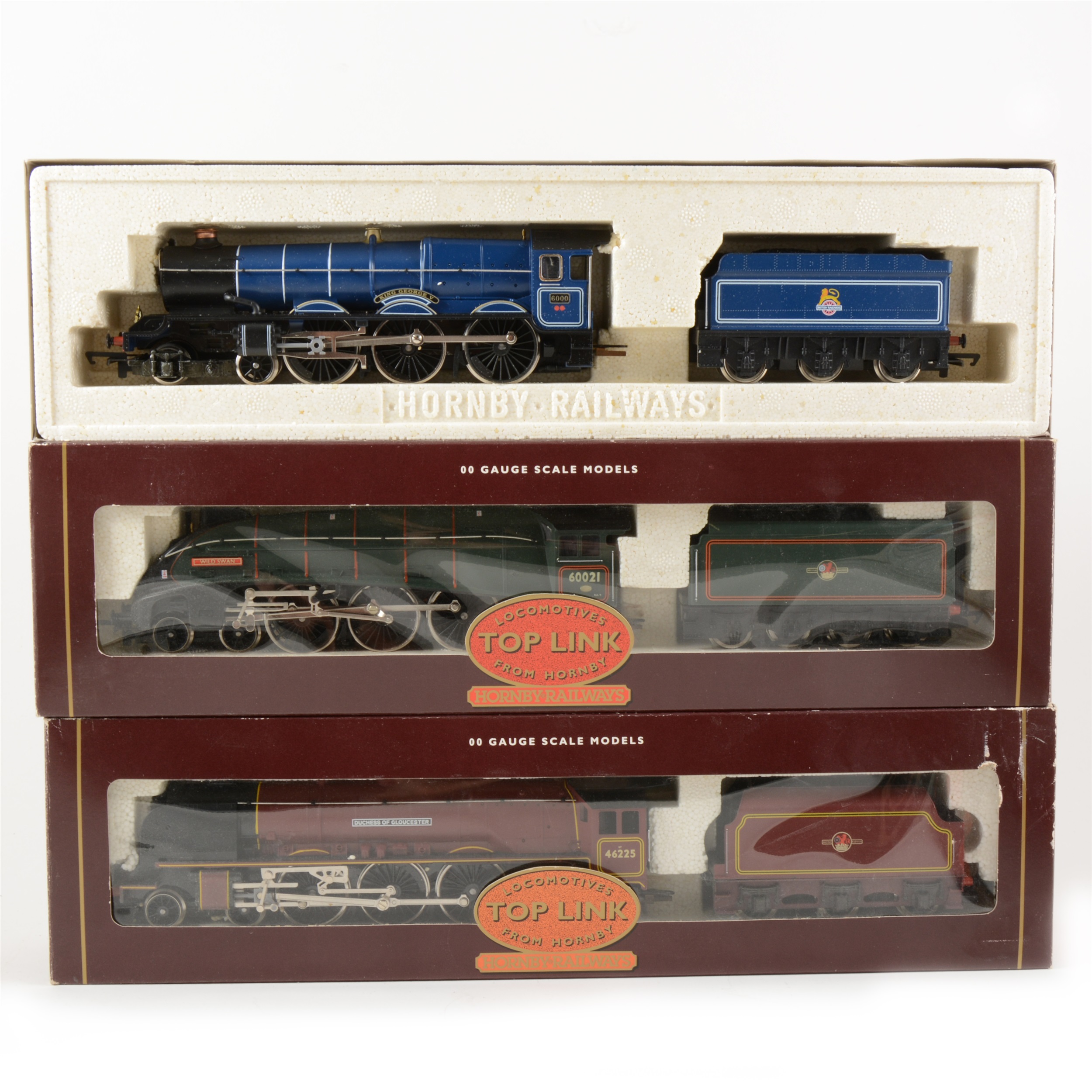 Two Hornby OO gauge model railway locomotives, including 'Wild Swan'