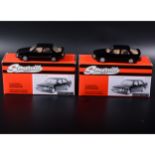 Somerville 1:43 scale white metal models; two pre-production no.122 Saab 9000 Turbo 16 in black, on