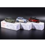 Somerville 1:43 scale white metal models; three no.148 Rover P-2 (6 light) 1937, in two tone green,