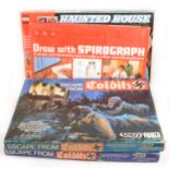 Vintage boardgames; including Parker Escape from Colditz (x2), Denny Fisher Haunted House and