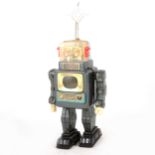 Alps Toys Japanese tin-plate battery operated robot UM-I, with key.