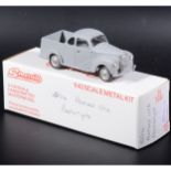 A Somerville white metal model prototype of a 504 Ford Prefect UTE open back truck, 9.5cm in length,