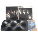 The Beatles; a selection of vinyl LP records including; The White Album first export pressing and