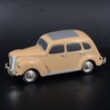 A Somerville metal and wood mock-up prototype of the no.145 Ford Prefect 1950, painted light brown,