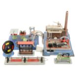 Wilesco D16 live steam stationary engine; with a selection of engine accessories