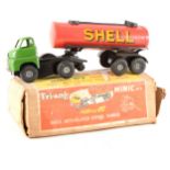 Tri-ang Minic tin-plate no.3 Shell / BP petrol tanker, boxed.