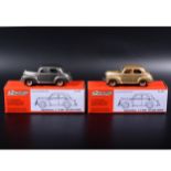 Somerville 1:43 scale white metal models; two no.149 Vauxhall Velox,, both are colour sample