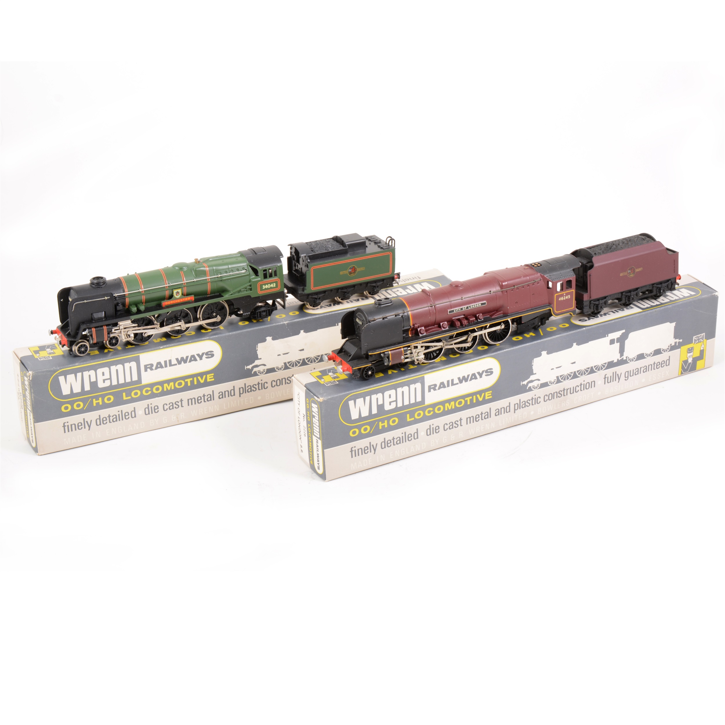 Two Wrenn OO gauge model railway locomotives; no.2226 "City of London" W2236 'Dorchester'., both