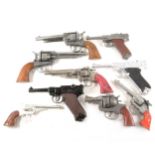 Vintage toy pistol and revolver type cap guns; a selection to include examples by Lone Star, Edison
