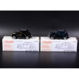 Somerville 1:43 scale white metal models; two no.145 1950 Ford Prefect, in rare Navy Blue and rare