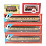 OO gauge model railway passenger coaches and wagons;