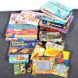 Vintage board games and toys; approximately twenty including Coral Mississippi Show boat model and