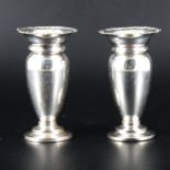 A pair of silver posy vases, Percy James Finch, Birmingham, 1921.