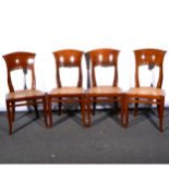 A set of Continental mixed wood high-back dining chairs, ...