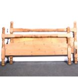 A large pine bedstead, ...