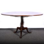 A Georgian mahogany breakfast table, oval top, ...