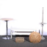 A contemporary coffee bar table, ...