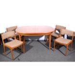 A Danish blonde wood extending dining table, ...