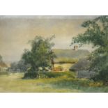 Attributed to Henry Stannard, Cottage and barn, ...