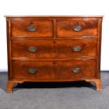 A Victorian mahogany bowfront chest of drawers, ...