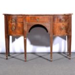 Late Georgian mahogany breakfront sideboard,