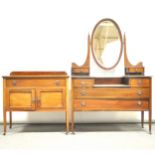 An Edwardian inlaid mahogany dressing table, ...