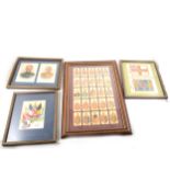 Collection of cigarette cards and silks, various military related