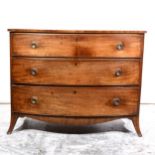A George IV mahogany bowfront chest of drawers,